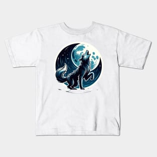 Midnight Howl - Mystique of the Moonlit Wolf Kids T-Shirt